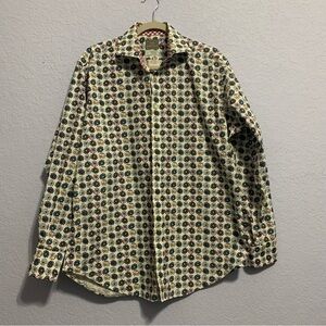Thomas Dean Circles Long Sleeves Button Up Dress Shirt